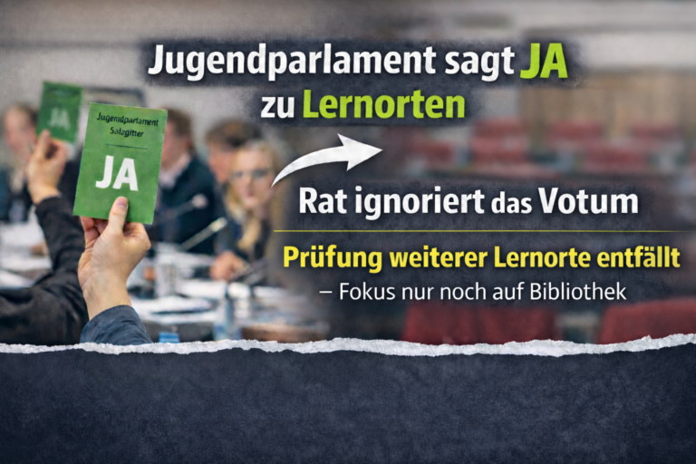 Jugend sagt klar Ja – Rat entscheidet anders: Warum das Votum des Jugendparlaments bei Lernorten ignoriert wurde